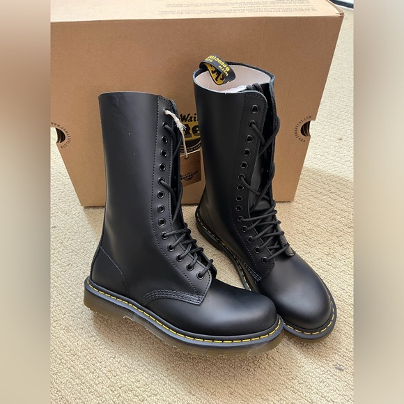 Black Lace-Up Women's Boots - Picture 2 of 4